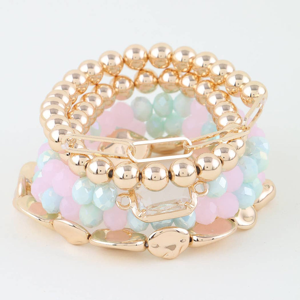 Multi Pastel Crystal Beaded Bracelet