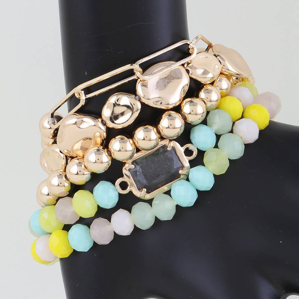 Multi Pastel Crystal Beaded Bracelet
