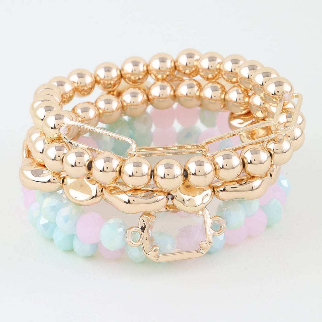Multi Pastel Crystal Beaded Bracelet