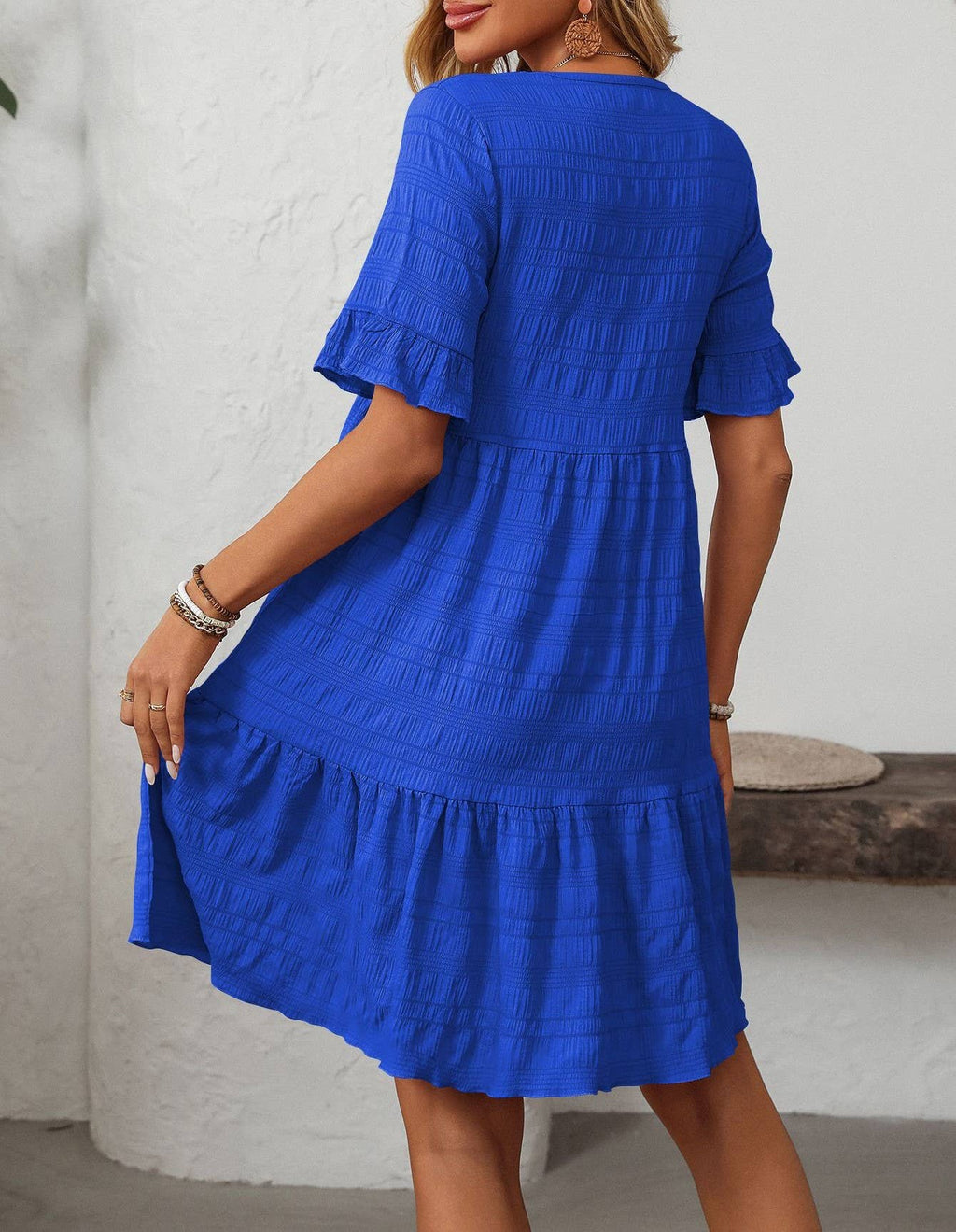 Summer Floaty Relaxed Short-Sleeved Dress