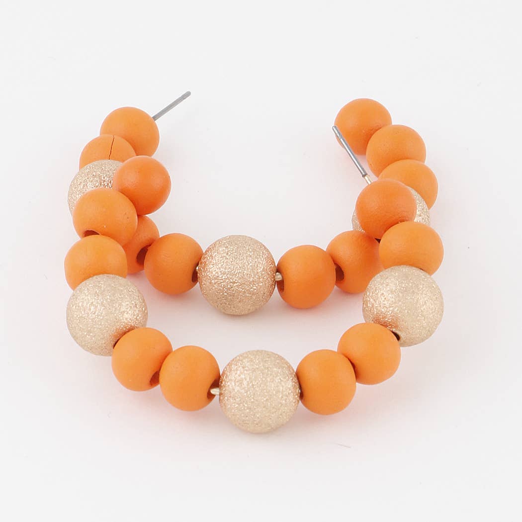 Two-Toned Bead Hoop Earrings