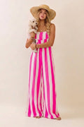Vertical Stripe Wide Leg Jumpsuit