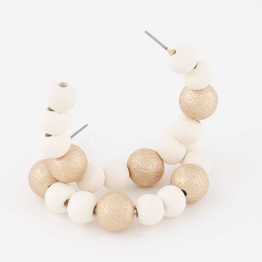 Two-Toned Bead Hoop Earrings