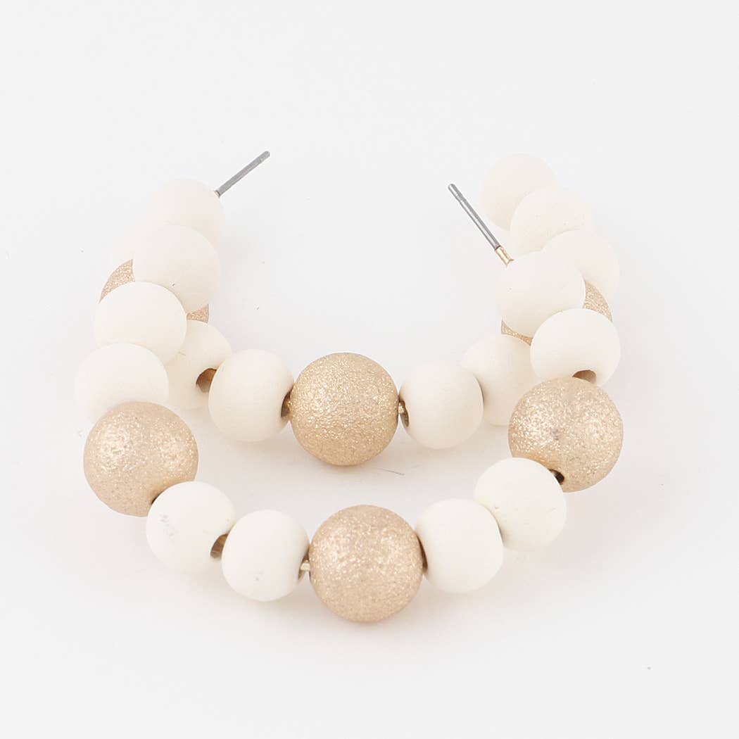 Two-Toned Bead Hoop Earrings
